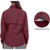 imageLittle Donkey Andy Womens UPF 50 UV Protection Shirt Long Sleeve Fishing Shirt Breathable and Fast DryCdark Red