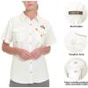 imageLittle Donkey Andy Womens UPF 50 UV Protection Shirt Long Sleeve Fishing Shirt Breathable and Fast DryShort Sleeve Off White