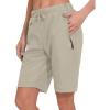 imageLittle Donkey Andy Womens Lightweight Breathable Hiking Shorts QuickDry Golf Shorts with Zipper Pockets AirHoles TechLight Khaki Heather