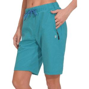 imageLittle Donkey Andy Womens Lightweight Breathable Hiking Shorts QuickDry Golf Shorts with Zipper Pockets AirHoles TechBluebrid Heather