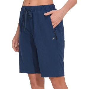 imageLittle Donkey Andy Womens Lightweight Breathable Hiking Shorts QuickDry Golf Shorts with Zipper Pockets AirHoles TechDark Blue Heather