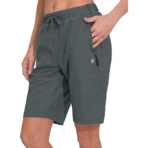 imageLittle Donkey Andy Womens Lightweight Breathable Hiking Shorts QuickDry Golf Shorts with Zipper Pockets AirHoles TechGray Heather
