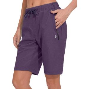 imageLittle Donkey Andy Womens Lightweight Breathable Hiking Shorts QuickDry Golf Shorts with Zipper Pockets AirHoles TechPurple Magic Heather