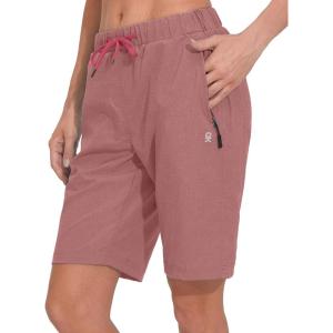 imageLittle Donkey Andy Womens Lightweight Breathable Hiking Shorts QuickDry Golf Shorts with Zipper Pockets AirHoles TechWatermelon Heather