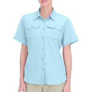 imageLittle Donkey Andy Womens Stretch Quick Dry UPF50 Short Sleeve Shirt for Hiking Travel Camping04 Blue