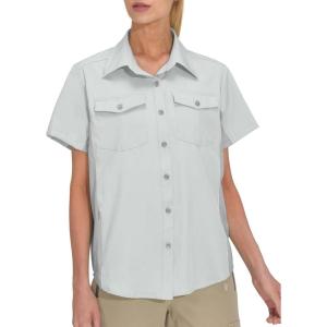 imageLittle Donkey Andy Womens Stretch Quick Dry UPF50 Short Sleeve Shirt for Hiking Travel CampingGlacier Gray
