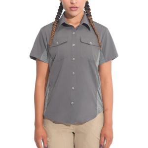 imageLittle Donkey Andy Womens Stretch Quick Dry UPF50 Short Sleeve Shirt for Hiking Travel CampingSteel Grey