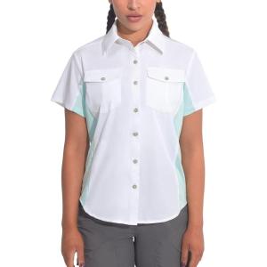imageLittle Donkey Andy Womens Stretch Quick Dry UPF50 Short Sleeve Shirt for Hiking Travel CampingWhite