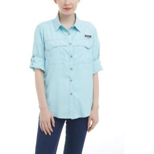 imageLittle Donkey Andy Womens UPF 50 UV Protection Shirt Long Sleeve Fishing Shirt Breathable and Fast DryAblue