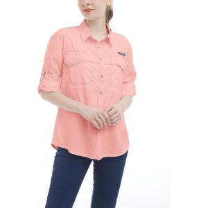imageLittle Donkey Andy Womens UPF 50 UV Protection Shirt Long Sleeve Fishing Shirt Breathable and Fast DryAcoral