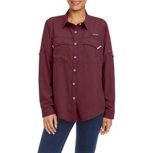 imageLittle Donkey Andy Womens UPF 50 UV Protection Shirt Long Sleeve Fishing Shirt Breathable and Fast DryAdark Red