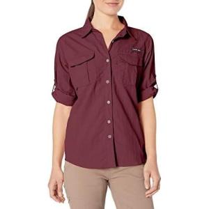 imageLittle Donkey Andy Womens UPF 50 UV Protection Shirt Long Sleeve Fishing Shirt Breathable and Fast DryBDark Red