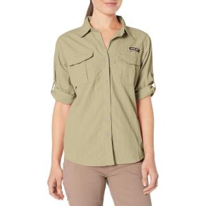 imageLittle Donkey Andy Womens UPF 50 UV Protection Shirt Long Sleeve Fishing Shirt Breathable and Fast DryBlight Khaki