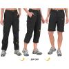 imageLittle Donkey Andy Womens Stretch Convertible Pants Zip Off Quick Dry Hiking PantsBlack