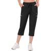 imageLittle Donkey Andy Womens UltraStretch Quick Dry Lightweight Ankle Pants Drawstring Active Travel HikingB1 Black Capri Pants