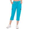 imageLittle Donkey Andy Womens UltraStretch Quick Dry Lightweight Ankle Pants Drawstring Active Travel HikingB11 Blue Atoll Capri Pants