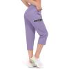 imageLittle Donkey Andy Womens UltraStretch Quick Dry Lightweight Ankle Pants Drawstring Active Travel HikingB12 Light Purple Capri Pants