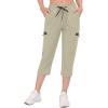 imageLittle Donkey Andy Womens UltraStretch Quick Dry Lightweight Ankle Pants Drawstring Active Travel HikingB13 Khaki Capri Pants