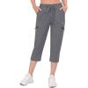 imageLittle Donkey Andy Womens UltraStretch Quick Dry Lightweight Ankle Pants Drawstring Active Travel HikingB2 Gray Capri Pants
