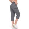 imageLittle Donkey Andy Womens UltraStretch Quick Dry Lightweight Ankle Pants Drawstring Active Travel HikingB2 Gray Capri Pants