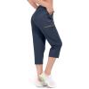 imageLittle Donkey Andy Womens UltraStretch Quick Dry Lightweight Ankle Pants Drawstring Active Travel HikingB3 Navy Blue Capri Pants