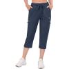 imageLittle Donkey Andy Womens UltraStretch Quick Dry Lightweight Ankle Pants Drawstring Active Travel HikingB3 Navy Blue Capri Pants