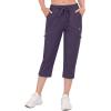 imageLittle Donkey Andy Womens UltraStretch Quick Dry Lightweight Ankle Pants Drawstring Active Travel HikingB4 Dark Purple Capri Pants