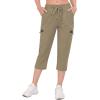 imageLittle Donkey Andy Womens UltraStretch Quick Dry Lightweight Ankle Pants Drawstring Active Travel HikingB5 Sage Capri Pants