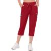 imageLittle Donkey Andy Womens UltraStretch Quick Dry Lightweight Ankle Pants Drawstring Active Travel HikingB7 Red Capri Pants