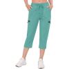 imageLittle Donkey Andy Womens UltraStretch Quick Dry Lightweight Ankle Pants Drawstring Active Travel HikingB9 Light Green Capri Pants