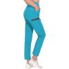 imageLittle Donkey Andy Womens UltraStretch Quick Dry Lightweight Ankle Pants Drawstring Active Travel HikingA13 Blue Atoll