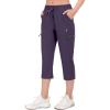 imageLittle Donkey Andy Womens UltraStretch Quick Dry Lightweight Ankle Pants Drawstring Active Travel HikingB4 Dark Purple Capri Pants