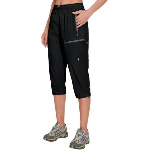 imageLittle Donkey Andy Womens Quick Dry 34 Pants Capri Shorts Lightweight Hiking Travel CasualA01 Black