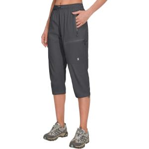 imageLittle Donkey Andy Womens Quick Dry 34 Pants Capri Shorts Lightweight Hiking Travel CasualA02 Gray