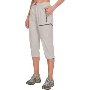 imageLittle Donkey Andy Womens Quick Dry 34 Pants Capri Shorts Lightweight Hiking Travel CasualA03 Light Gray
