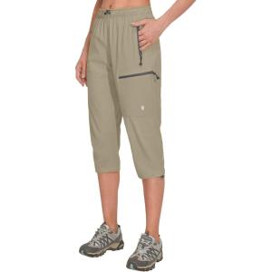 imageLittle Donkey Andy Womens Quick Dry 34 Pants Capri Shorts Lightweight Hiking Travel CasualA04 Khaki