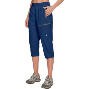imageLittle Donkey Andy Womens Quick Dry 34 Pants Capri Shorts Lightweight Hiking Travel CasualA13 Deep Blue