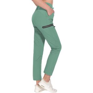 imageLittle Donkey Andy Womens UltraStretch Quick Dry Lightweight Ankle Pants Drawstring Active Travel HikingA11 Light Green