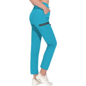imageLittle Donkey Andy Womens UltraStretch Quick Dry Lightweight Ankle Pants Drawstring Active Travel HikingA13 Blue Atoll