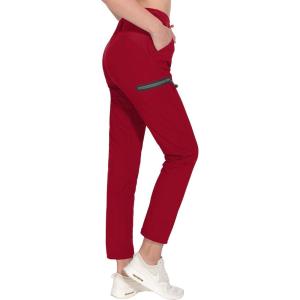 imageLittle Donkey Andy Womens UltraStretch Quick Dry Lightweight Ankle Pants Drawstring Active Travel HikingA9 Red