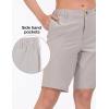 imageLittle Donkey Andy Womens Bermuda Quick Dry Lightweight Stretch Shorts Golf Hiking TravelA Light Gray Heather