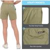 imageLittle Donkey Andy Womens Bermuda Quick Dry Lightweight Stretch Shorts Golf Hiking TravelOliver Green Heather