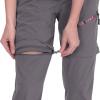 imageLittle Donkey Andy Womens Hiking Pants Lightweight Convertible ZipOff Pants Quick Dry UPF 50Pants Steel Gray