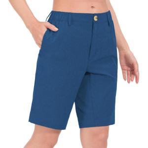 imageLittle Donkey Andy Womens Bermuda Quick Dry Lightweight Stretch Shorts Golf Hiking TravelA Blue Heather