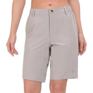 imageLittle Donkey Andy Womens Bermuda Quick Dry Lightweight Stretch Shorts Golf Hiking TravelA Light Gray Heather