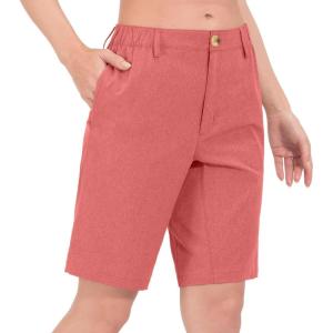 imageLittle Donkey Andy Womens Bermuda Quick Dry Lightweight Stretch Shorts Golf Hiking TravelA Spiced Coral Heather