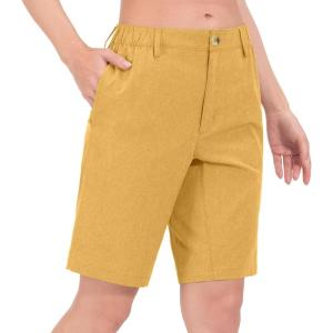 imageLittle Donkey Andy Womens Bermuda Quick Dry Lightweight Stretch Shorts Golf Hiking TravelA Turmeric Heather
