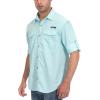 imageLittle Donkey Andy Mens UPF 50 UV Protection Shirt Short Sleeve Fishing Shirt Breathable and Fast DryDetachable Sleeveslight Blue