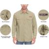 imageLittle Donkey Andy Mens UPF 50 UV Protection Shirt Short Sleeve Fishing Shirt Breathable and Fast DryDetachable Sleevespale Khaki