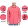 imageLittle Donkey Andy Mens UPF 50 UV Protection Shirt Short Sleeve Fishing Shirt Breathable and Fast DryDetachable Sleeveswatermelon